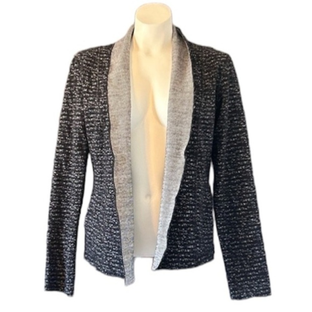 Black White Pattern Sweater Blazer Small